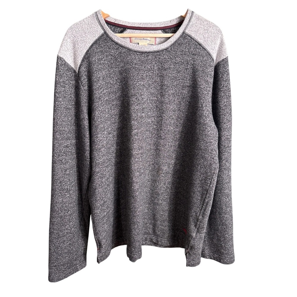 Tommy Bahama Men’s Heathered Black & Gray Crewneck Pullover – XL